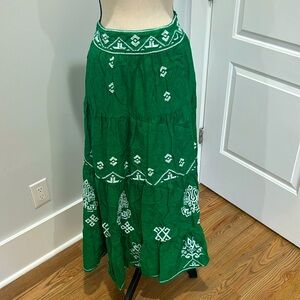 Anthropologie Green Maxi Skirt